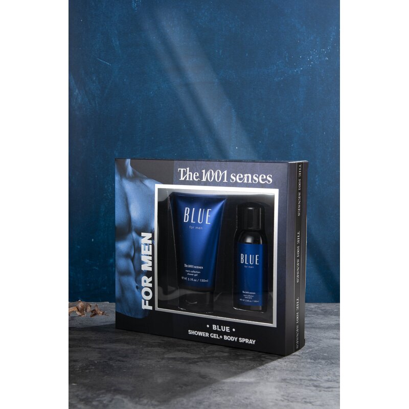 Gift Set Manufacturer - 2024 Wholesale Private Label Christmas MEN with Mist & Lotion Blue