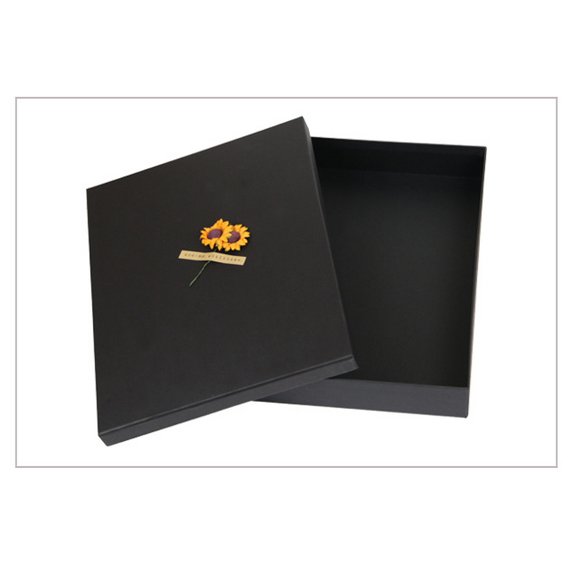 Jewelry Box - Manufacturer Factory Black Paper Sponge Lining Ring Cufflinks Embossed