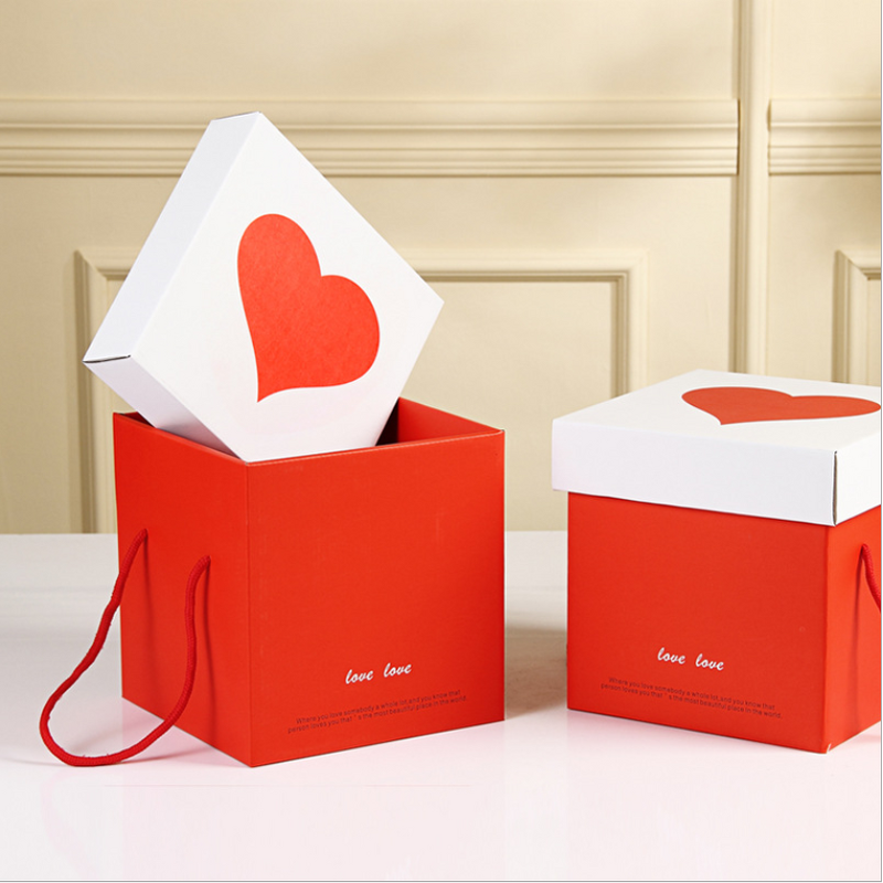 Gift Box - Manufacturer Romantic Heart Corrugated Embossed Matt Pastry Treat