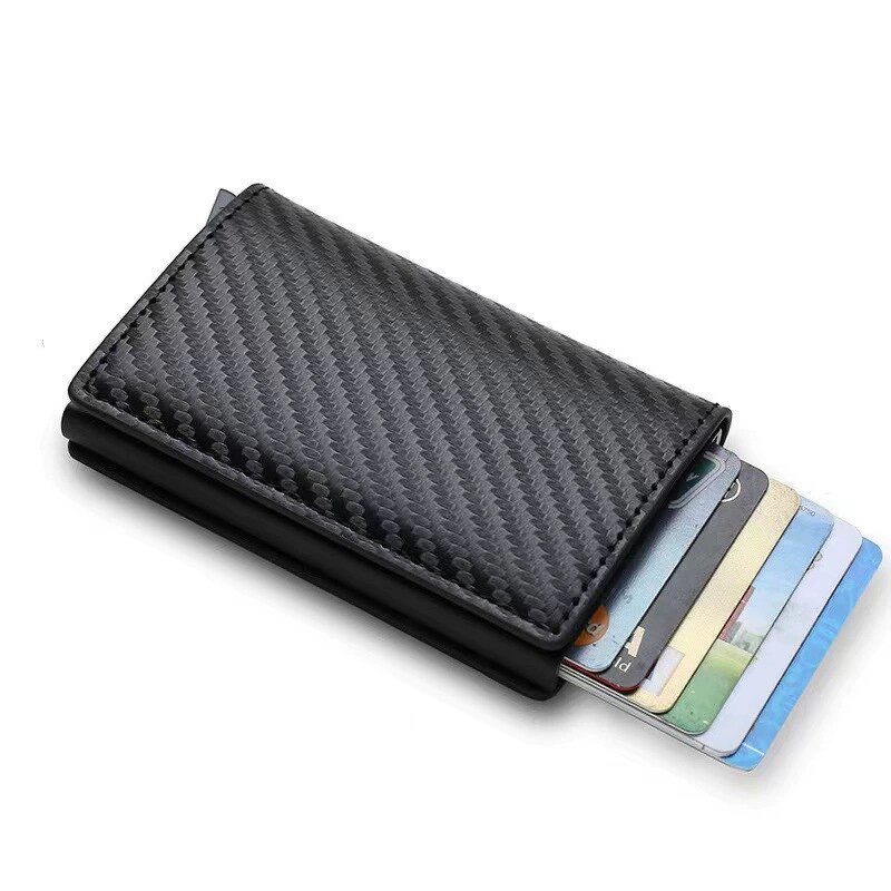 Card Bag - Manufacturer Men's Carbon Fiber RFID Zipper Multi-Card Ultra-Thin
