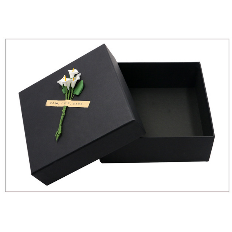 Jewelry Box - Manufacturer Factory Black Paper Sponge Lining Ring Cufflinks Embossed