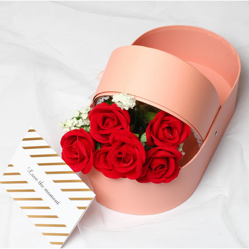 Flower Box - Manufacturer New Valentine Pink Heart Wedding Favor Rigid Embossing