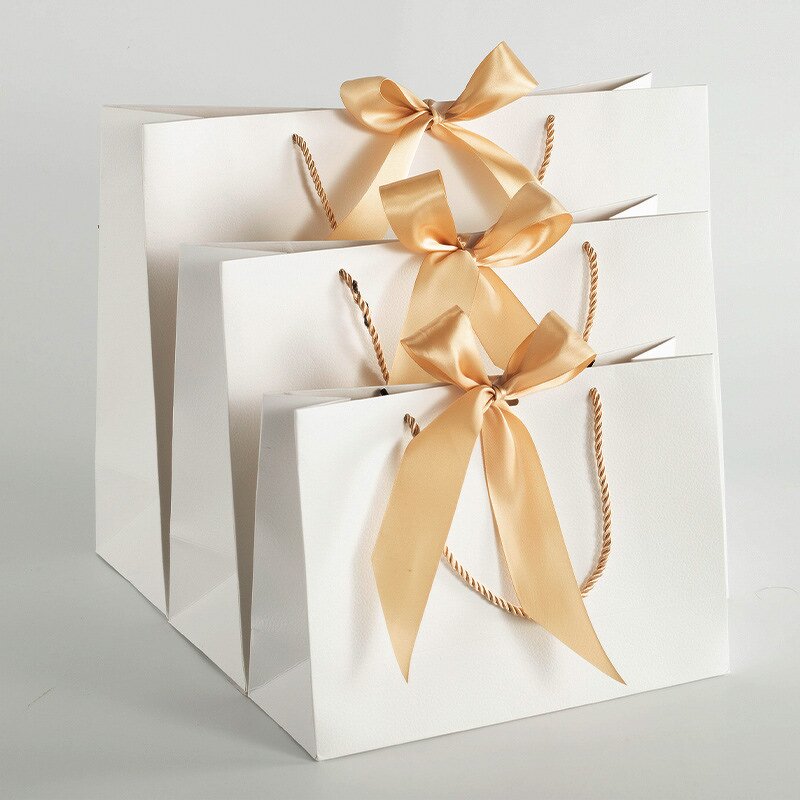 Shopping Bag - Manufacturer Luxury Black Bow Waterproof White Ribbon Shoes Clothing