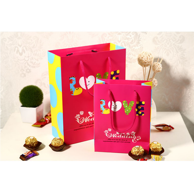 Gift Bag - Manufacturer Eco CMYK Wax Coated Classic Vest Handle Craft Food Paper