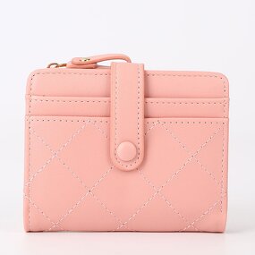 Coin Purse - Manufacturer Solid Color Stone PU Zipper Open Short Lady Purse