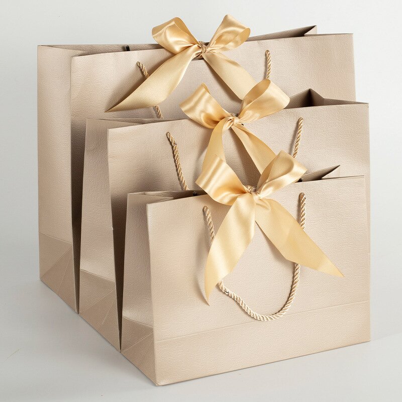 Shopping Bag - Manufacturer Luxury Black Bow Waterproof White Ribbon Shoes Clothing