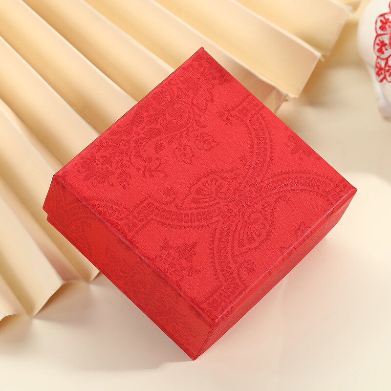 Jewelry Box - Manufacturer Rigid Square Embossing Floral Buckle Customizable Watches