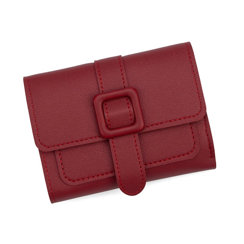 Wallet - Manufacturer Wholesale Women's Short Stone PU Waterproof Button Coin