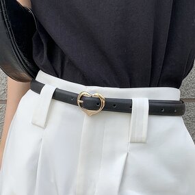 Belt - Manufacturer Women's Thin Leather Alloy Buckle Jeans Pants Dresses