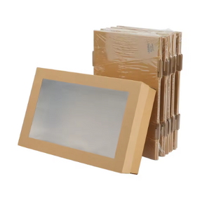 Food Box - Manufacturer Disposable Kraft Window Lid Sandwich Pizza Outdoor Picnic