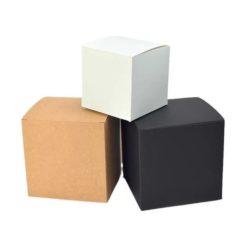 Gift Box - Manufacturer Custom Kraft Brown Black Eye Cream Cosmetic Candle Packaging