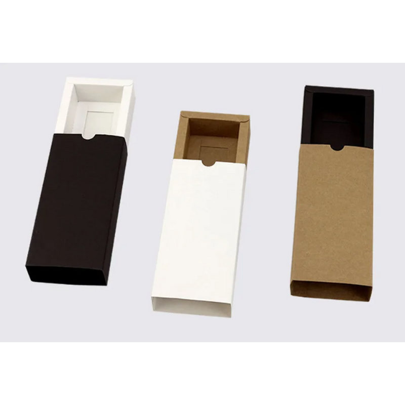 Gift Box - Manufacturer Kraft Paper Drawer Black White Lid Cosmetic Packaging