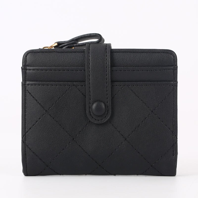 Coin Purse - Manufacturer Solid Color Stone PU Zipper Open Short Lady Purse