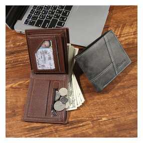 Wallet - Manufacturer Men's Vintage Bifold PU RFID Front Pocket Fabric