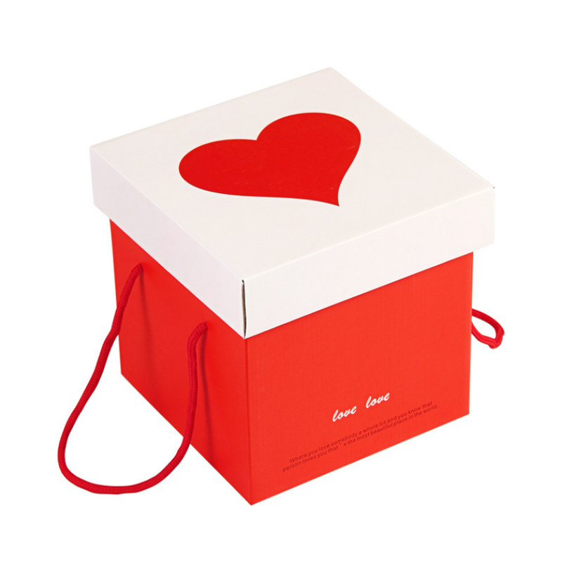 Gift Box - Manufacturer Romantic Heart Corrugated Embossed Matt Pastry Treat
