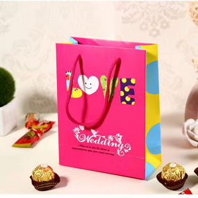 Gift Bag - Manufacturer Eco CMYK Wax Coated Classic Vest Handle Craft Food Paper