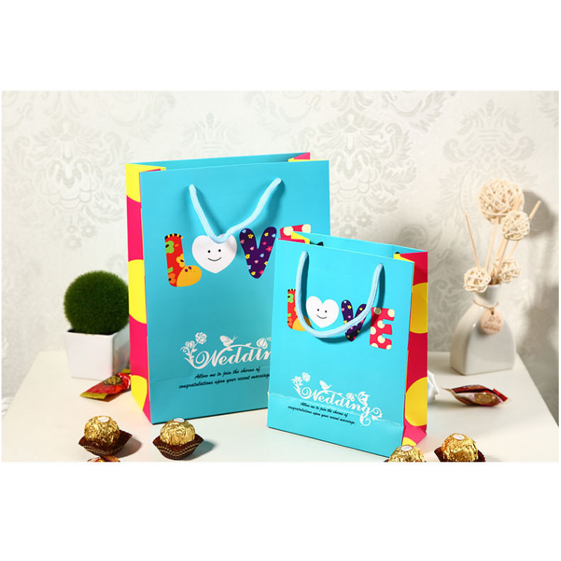 Gift Bag - Manufacturer Eco CMYK Wax Coated Classic Vest Handle Craft Food Paper