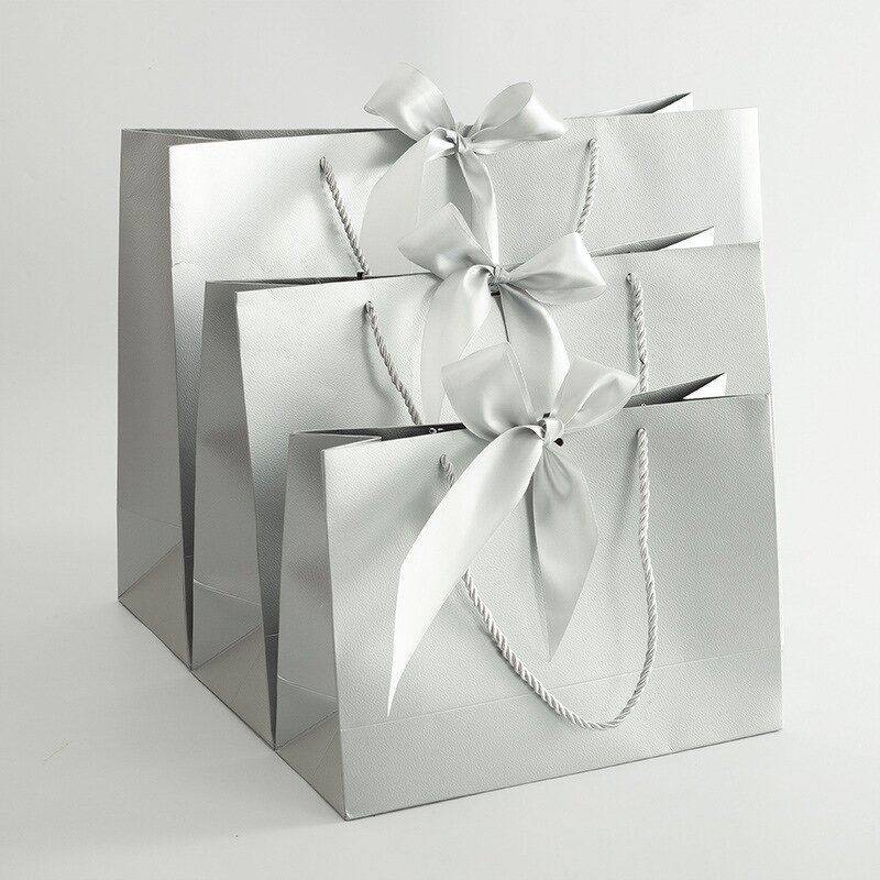 Shopping Bag - Manufacturer Luxury Black Bow Waterproof White Ribbon Shoes Clothing