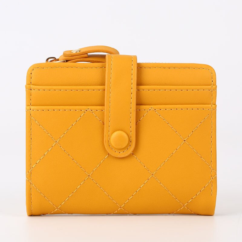 Coin Purse - Manufacturer Solid Color Stone PU Zipper Open Short Lady Purse