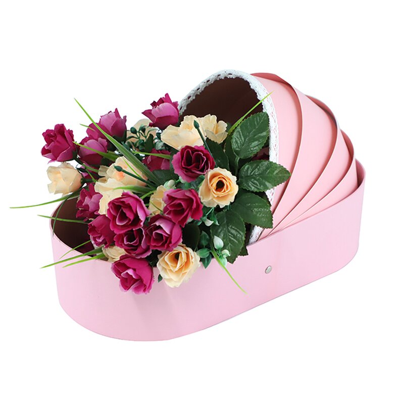 Flower Box - Manufacturer New Valentine Pink Heart Wedding Favor Rigid Embossing