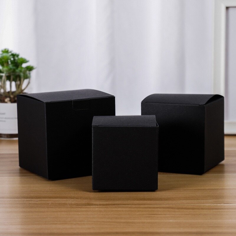 Gift Box - Manufacturer Custom Kraft Brown Black Eye Cream Cosmetic Candle Packaging