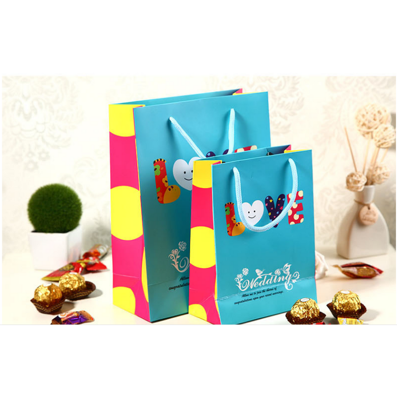 Gift Bag - Manufacturer Eco CMYK Wax Coated Classic Vest Handle Craft Food Paper