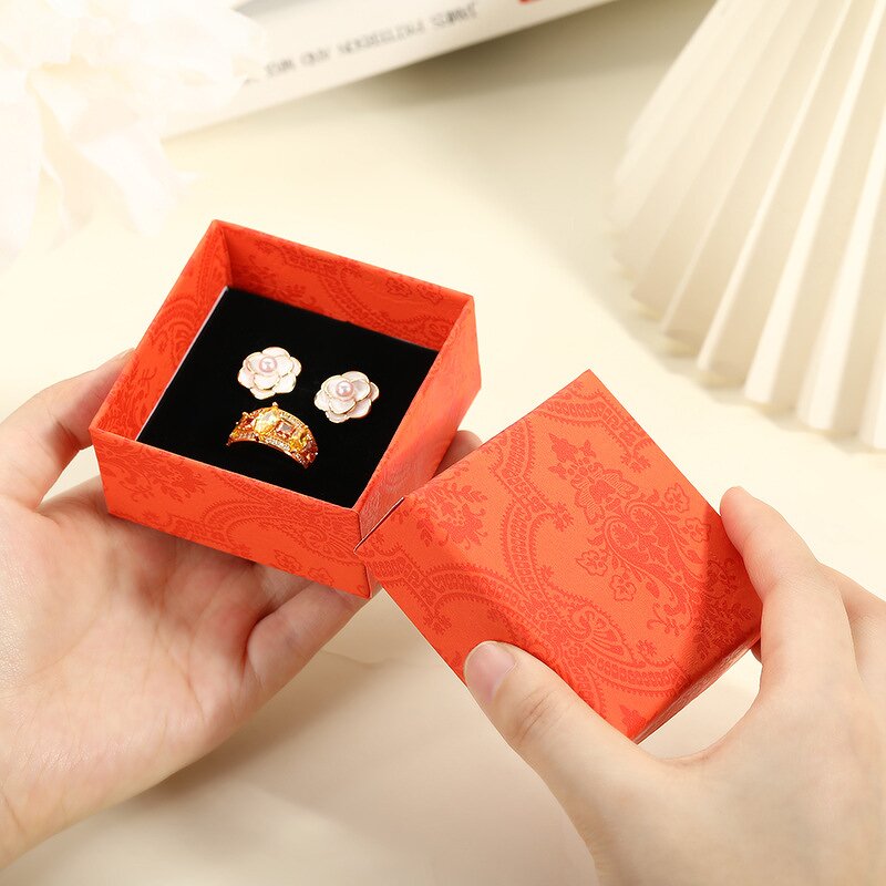 Jewelry Box - Manufacturer Rigid Square Embossing Floral Buckle Customizable Watches