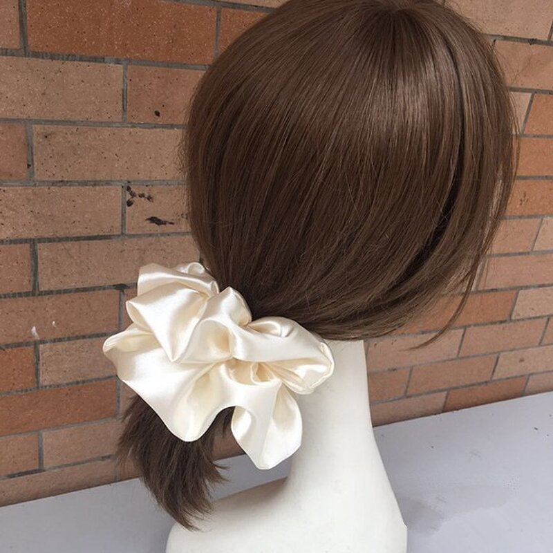 Hair Scrunchies - Manufacturer Oversized Silk Jumbo Solid Color Satin