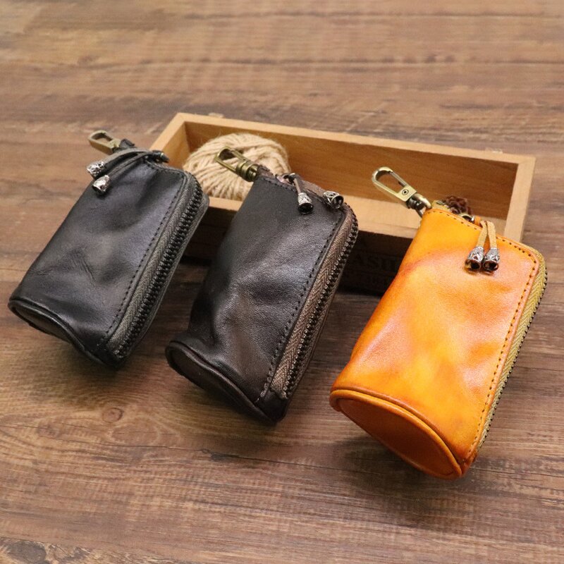 Key Bag - Manufacturer Leather Zipper Car Key Holder Organizer Mini