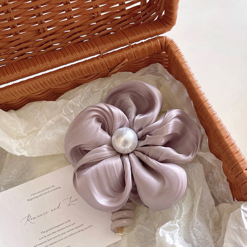 Hair Scrunchies - Manufacturer Summer Big Flower Pearl Sweet Fashion Girl