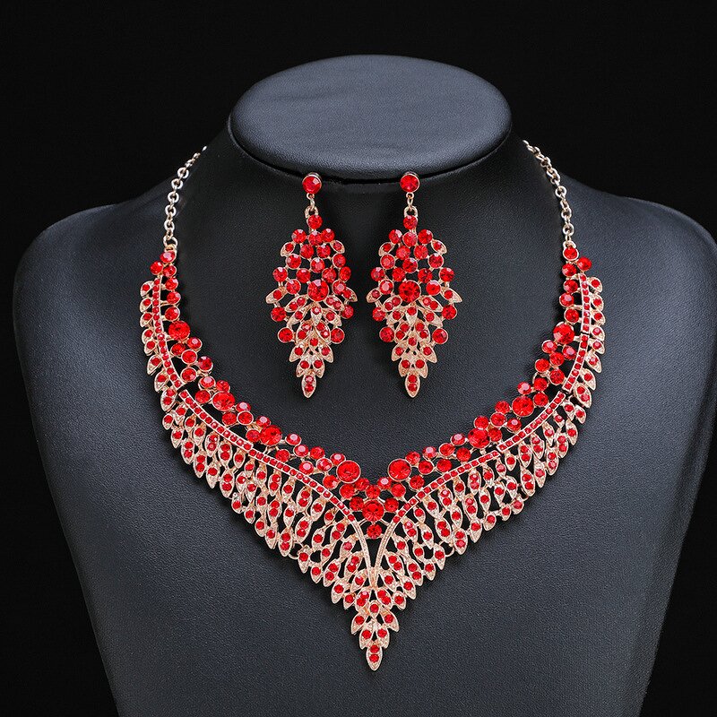 Jewelry Set - Manufacturer Luxury Zirconia Drop Wedding Necklace Earrings