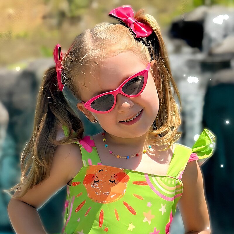 Sunglasses - Manufacturer Kids Cat Eye Triangle Sun Block Cool Trendy