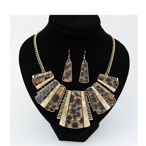 Jewelry Set - Manufacturer Retro Leopard Print Pendant Necklace Earring
