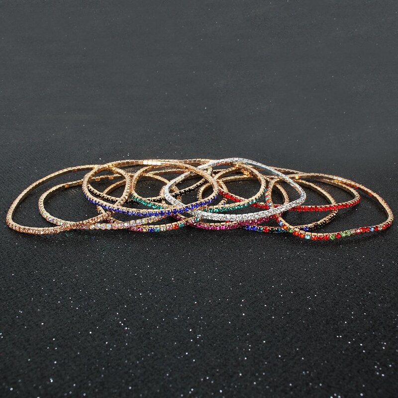 Bracelet - Manufacturer Multicolor Rhinestone Elastic Tennis Pulsera