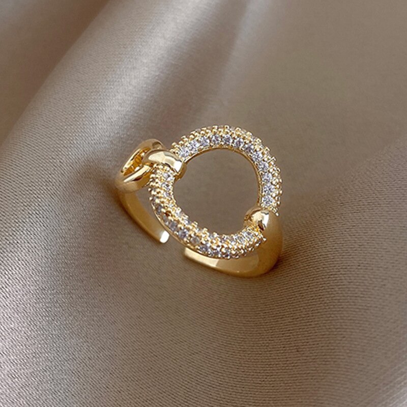 Ring - Manufacturer Zircon Stone 18K Gold Ball Crystal Finger for Ladies