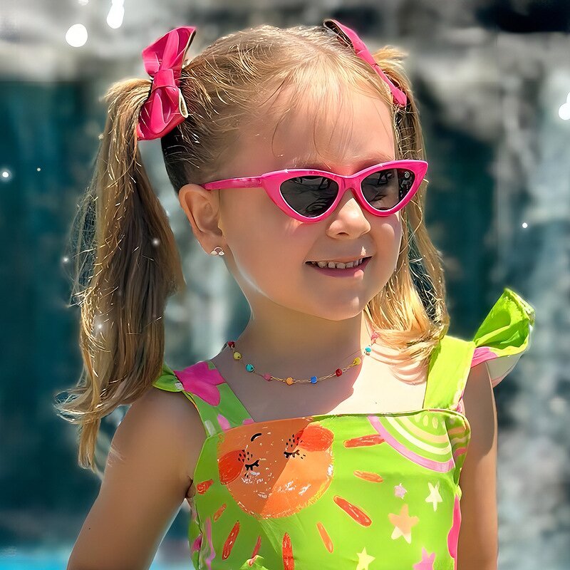 Sunglasses - Manufacturer Kids Cat Eye Triangle Sun Block Cool Trendy