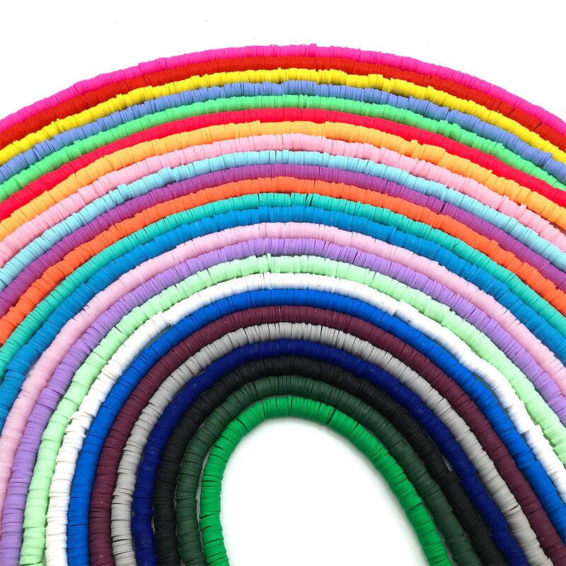 Clay Beads - Manufacturer 350Pcs 6mm Flat Round Color DIY Bracelet Necklace