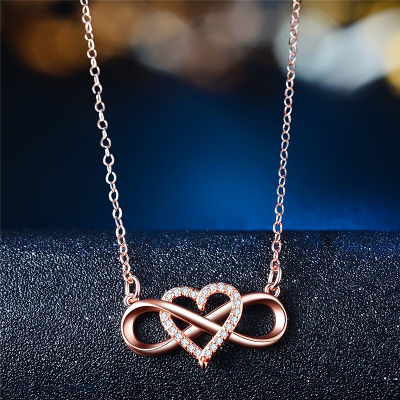 Necklace - Manufacturer Zircon Heart Gold Infinity Lovers Pendant for Women
