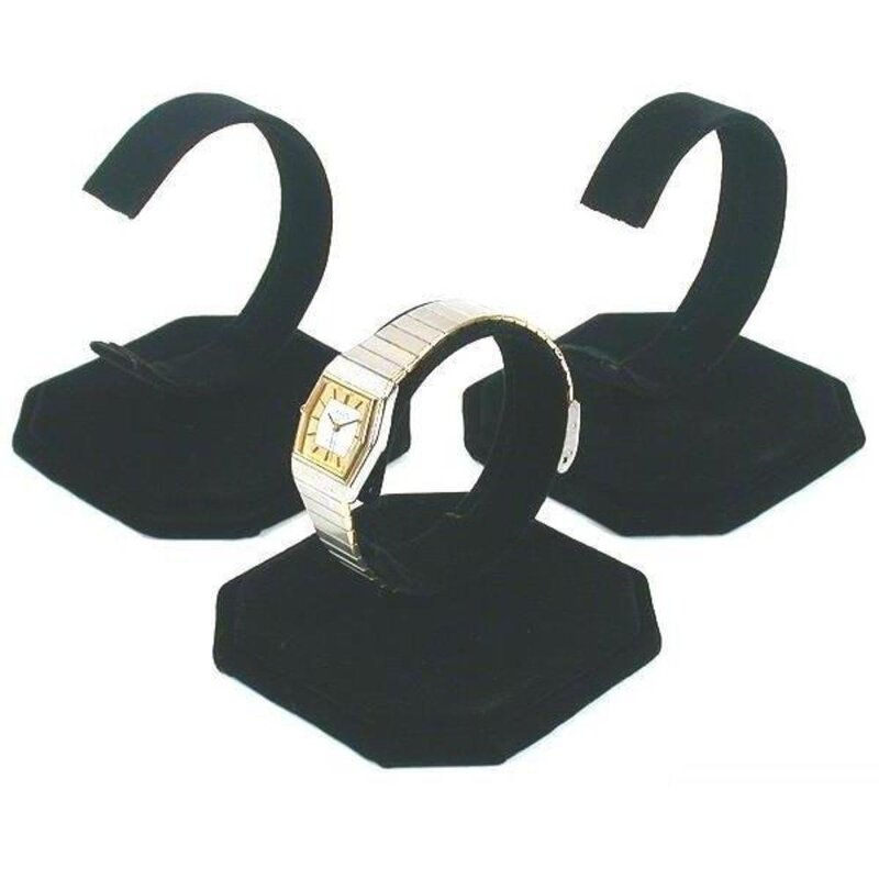 Watch Stand - Manufacturer New Suede C-shaped Bracelet Display Storage