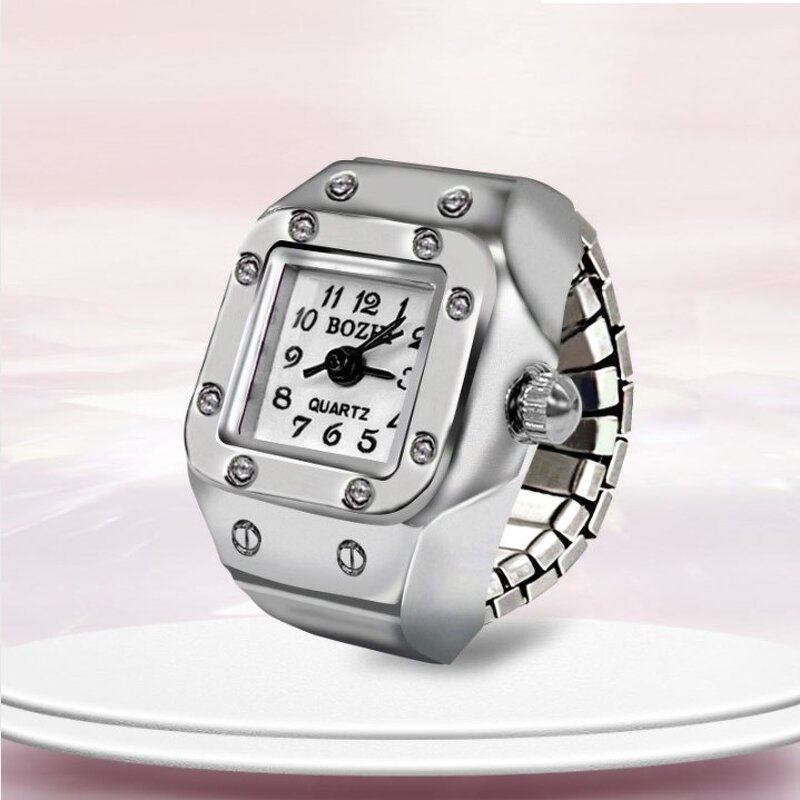 Ring Watch - Manufacturer Sleek Stainless Steel Round Dial Elastic Quartz