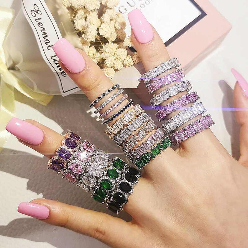 Ring - Manufacturer Shiny Zircon Multi-style Plain Stackable Wholesale Women