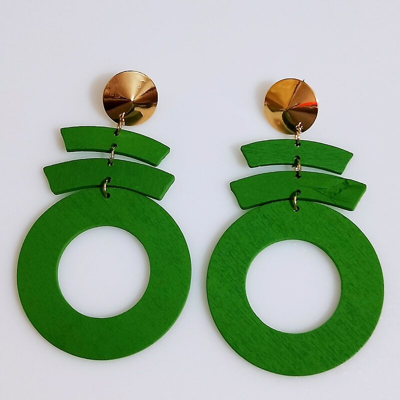 Earrings - Manufacturer African Geometric Wooden Drop Long Hollow Round for Girls