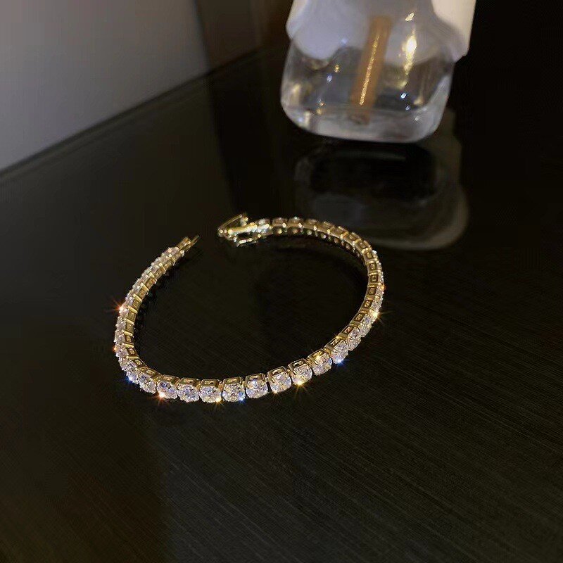Bracelet - Manufacturer Luxury Glitter Zircon Gold Plated Crystal Bangle