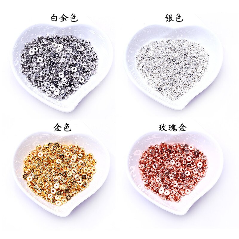 Spacer Beads - Manufacturer Gold Plated Flat Round DIY Jewelry Making