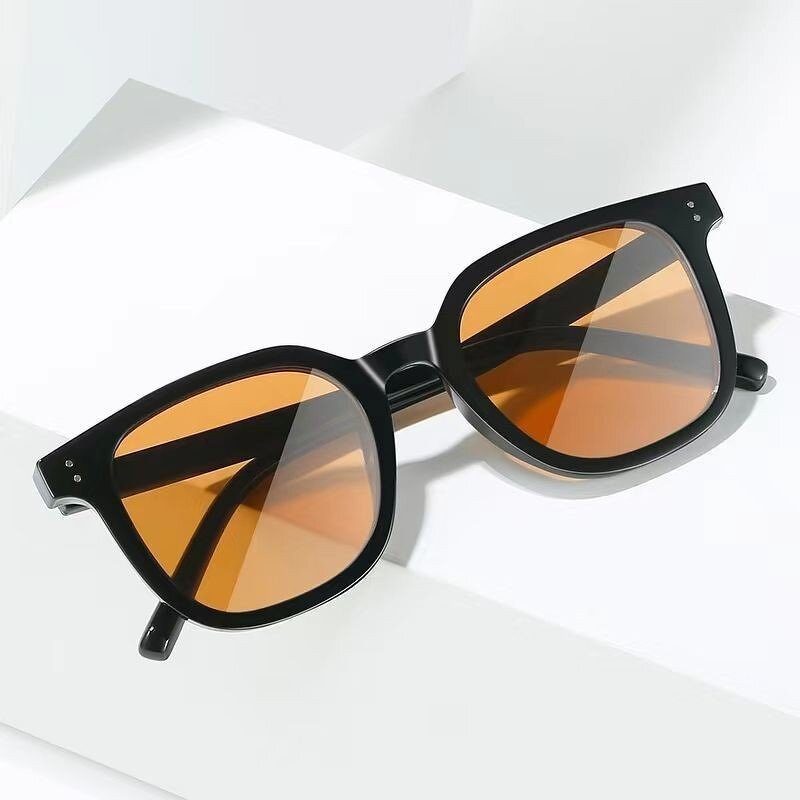 Sunglasses - Manufacturer Square Frame Orange Green UV400 Unisex