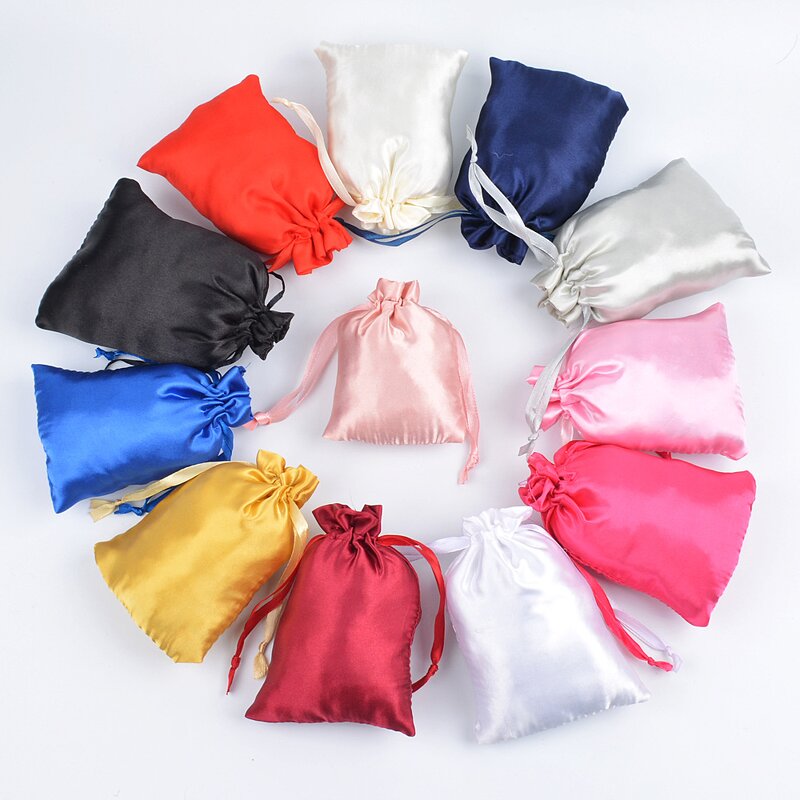 Satin Bag - Manufacturer 7x9-9x12CM Custom Logo Jewelry Wig Drawstring