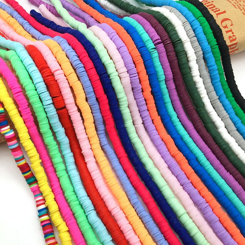 Clay Beads - Manufacturer 350Pcs 6mm Flat Round Color DIY Bracelet Necklace