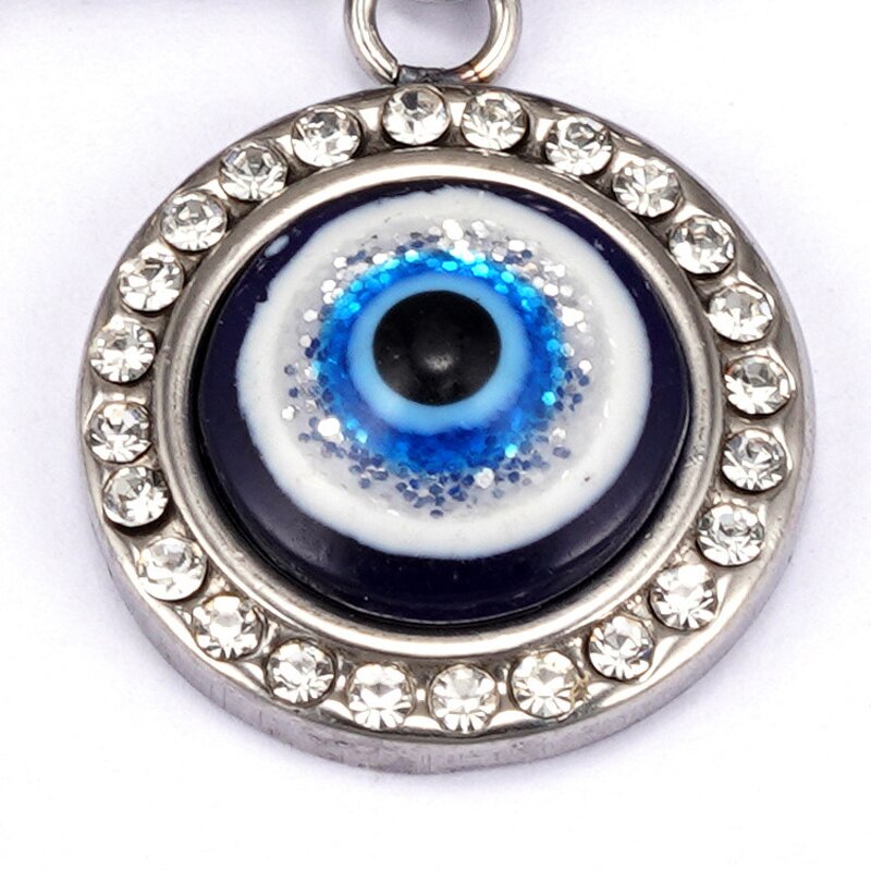 Necklace - Manufacturer Turkish Blue Eye Gold Stainless Steel Rhinestone Evil