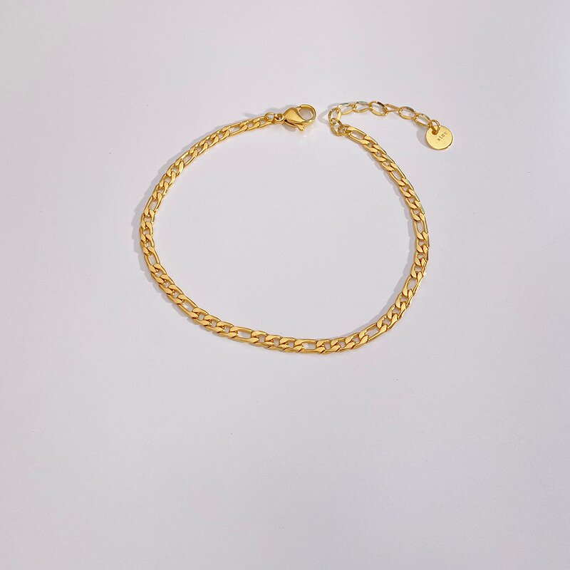 Bracelet - Manufacturer PVD 18K Gold Stainless Steel Twist Figaro Snake