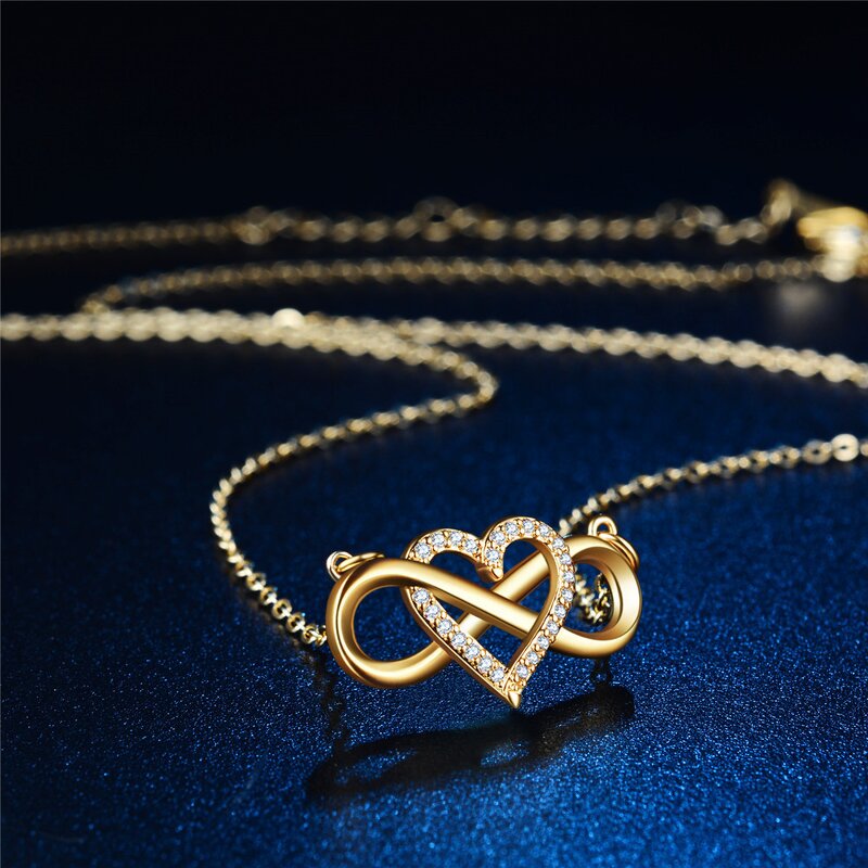 Necklace - Manufacturer Zircon Heart Gold Infinity Lovers Pendant for Women